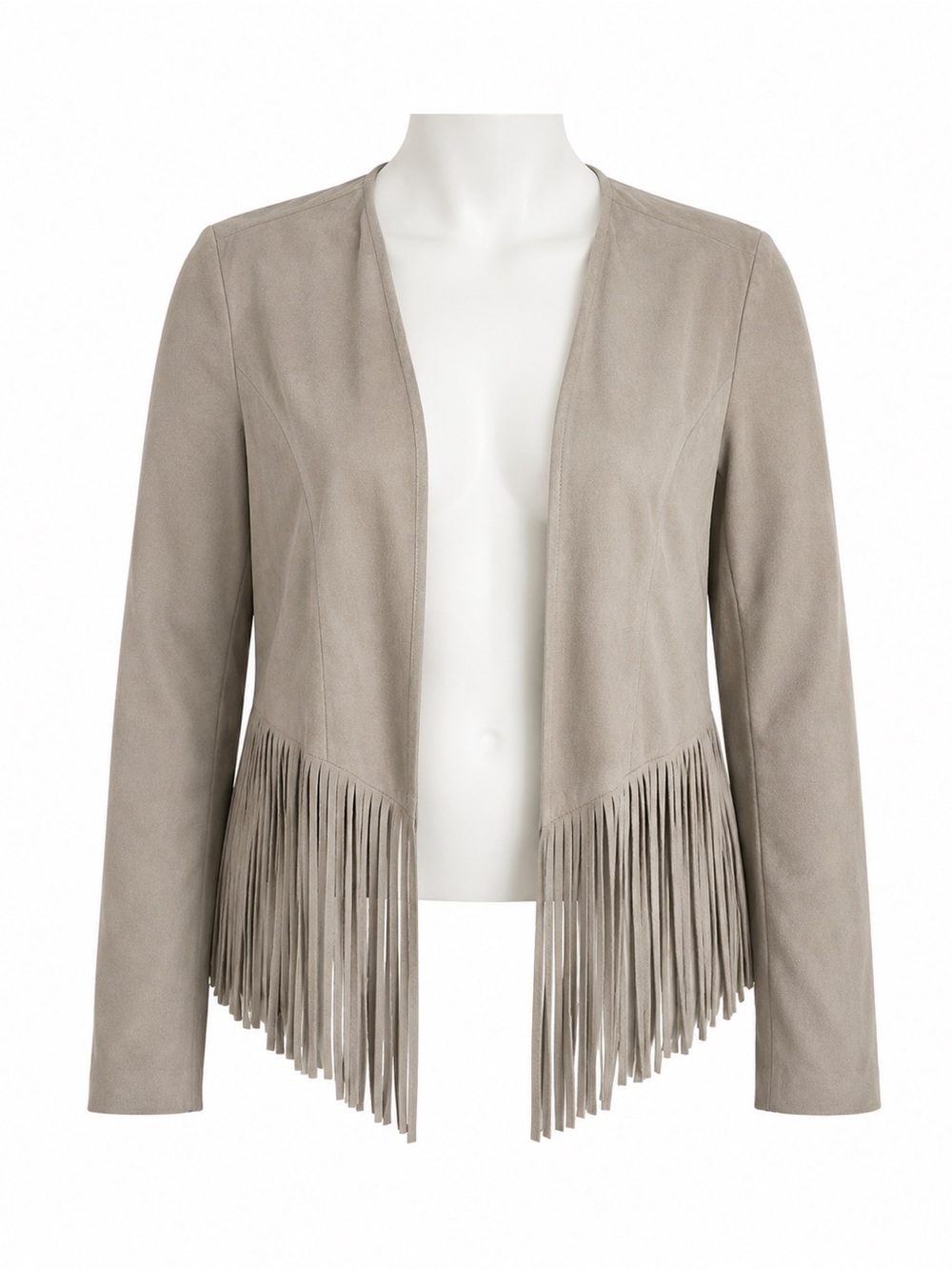 Size 0X Torrid Women’s Taupe Faux Suede Waterfall Fringe Cardigan Jacket